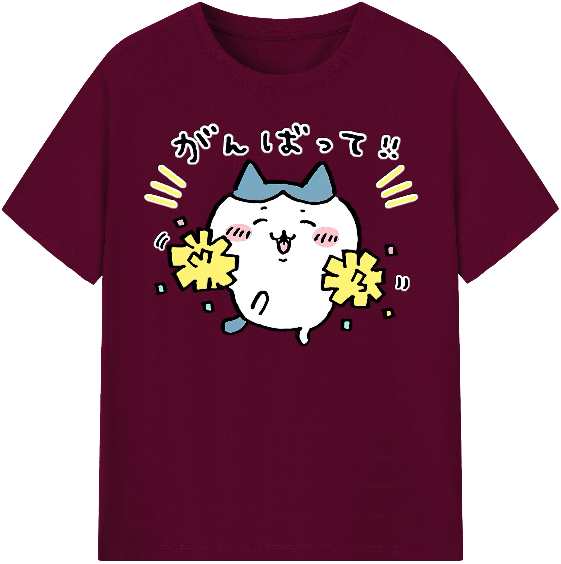 （画像用） ちいかわ ハチワレ Chii-kawa hachiware レディースカジュアルプリントTシャツ（綿100％）